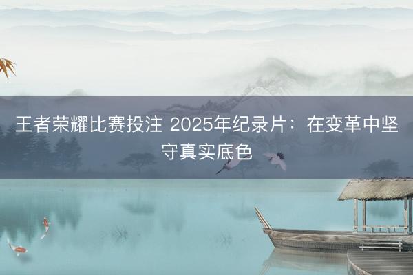 王者荣耀比赛投注 2025年纪录片：在变革中坚守真实底色