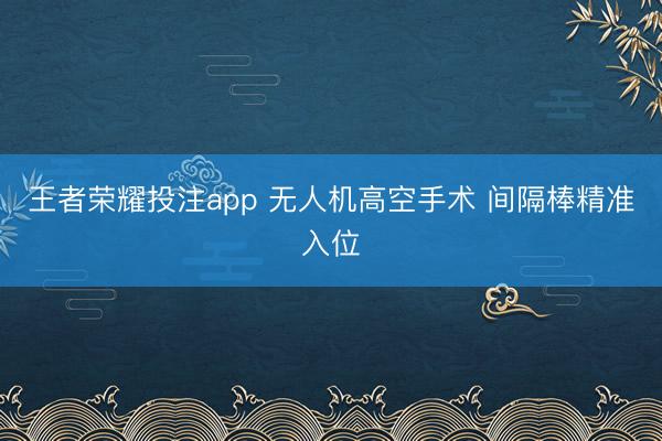 王者荣耀投注app 无人机高空手术 间隔棒精准入位