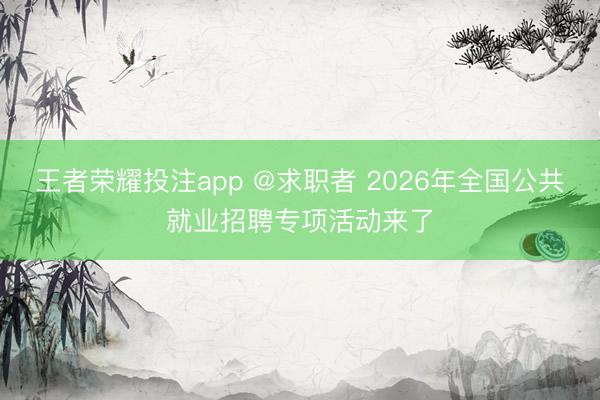王者荣耀投注app @求职者 2026年全国公共就业招聘专项活动来了