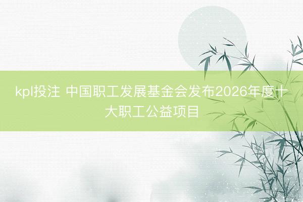 kpl投注 中国职工发展基金会发布2026年度十大职工公益项目