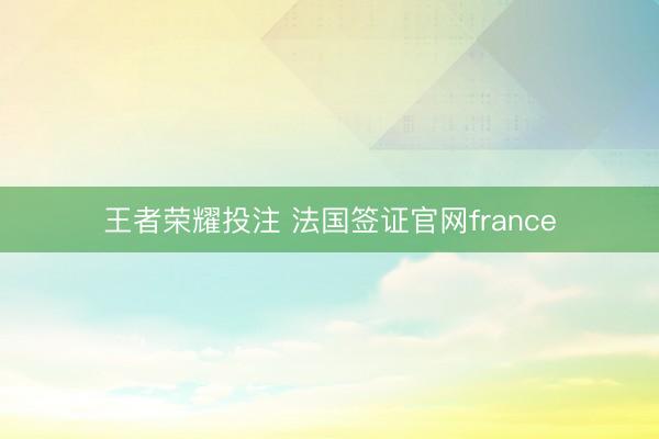 王者荣耀投注 法国签证官网france