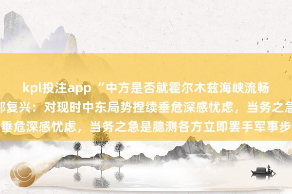 kpl投注app “中方是否就霍尔木兹海峡流畅问题同伊朗疏通”，酬酢部复兴：对现时中东局势捏续垂危深感忧虑，当务之急是臆测各方立即罢手军事步履