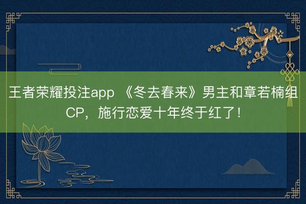 王者荣耀投注app 《冬去春来》男主和章若楠组CP，施行恋爱十年终于红了！
