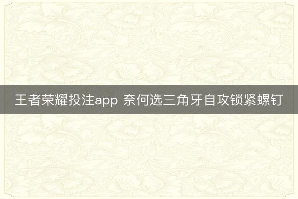 王者荣耀投注app 奈何选三角牙自攻锁紧螺钉