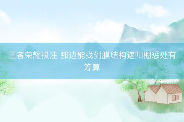王者荣耀投注 那边能找到膜结构遮阳棚惩处有筹算
