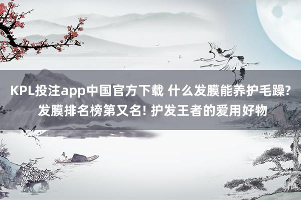 KPL投注app中国官方下载 什么发膜能养护毛躁? 发膜排名榜第又名! 护发王者的爱用好物