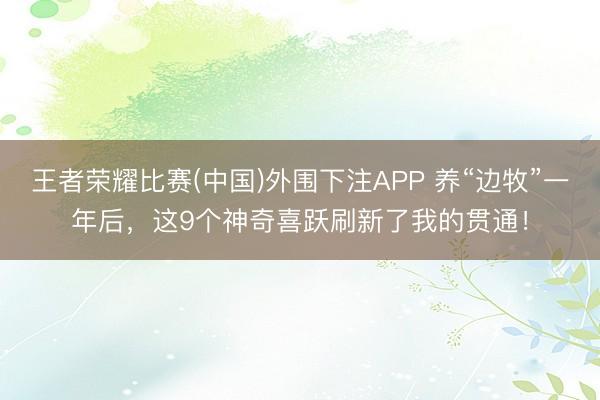 王者荣耀比赛(中国)外围下注APP 养“边牧”一年后，这9个神奇喜跃刷新了我的贯通！