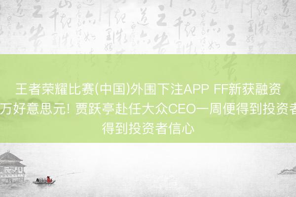 王者荣耀比赛(中国)外围下注APP FF新获融资2500万好意思元! 贾跃亭赴任大众CEO一周便得到投资者信心