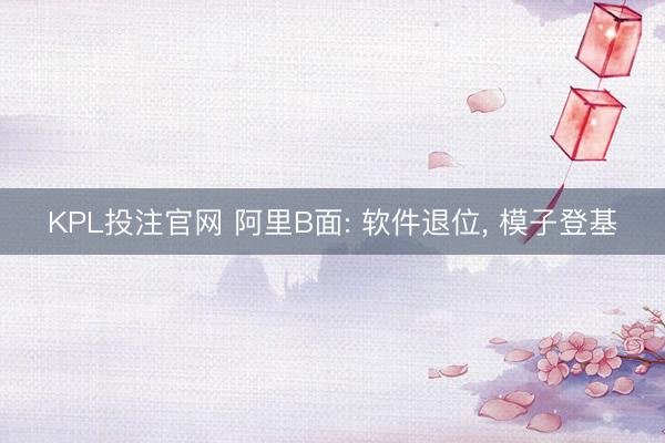 KPL投注官网 阿里B面: 软件退位， 模子登基