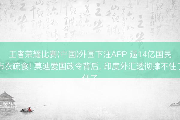 王者荣耀比赛(中国)外围下注APP 逼14亿国民布衣疏食! 莫迪爱国政令背后， 印度外汇透彻撑不住了