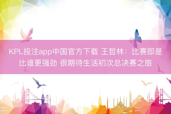 KPL投注app中国官方下载 王哲林：比赛即是比谁更强劲 很期待生活初次总决赛之旅