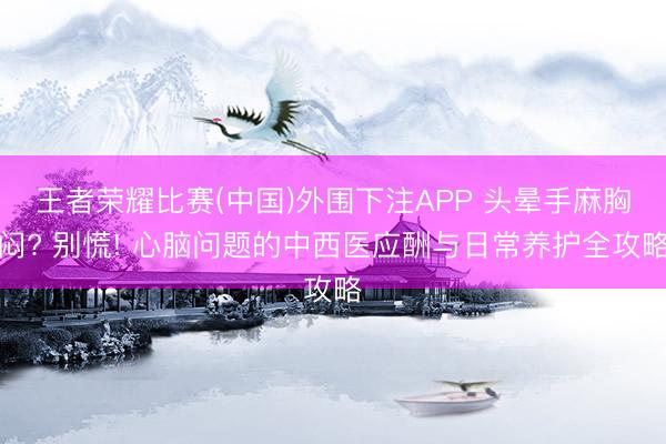 王者荣耀比赛(中国)外围下注APP 头晕手麻胸闷? 别慌! 心脑问题的中西医应酬与日常养护全攻略